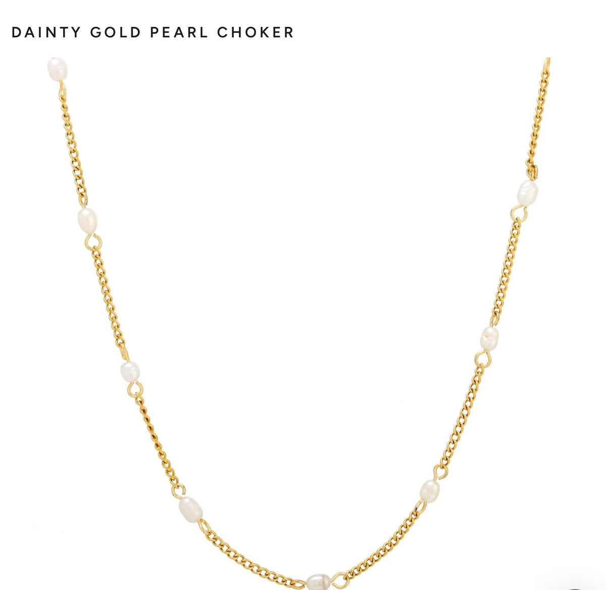 Atolea Dainty Gold Pearl Choker